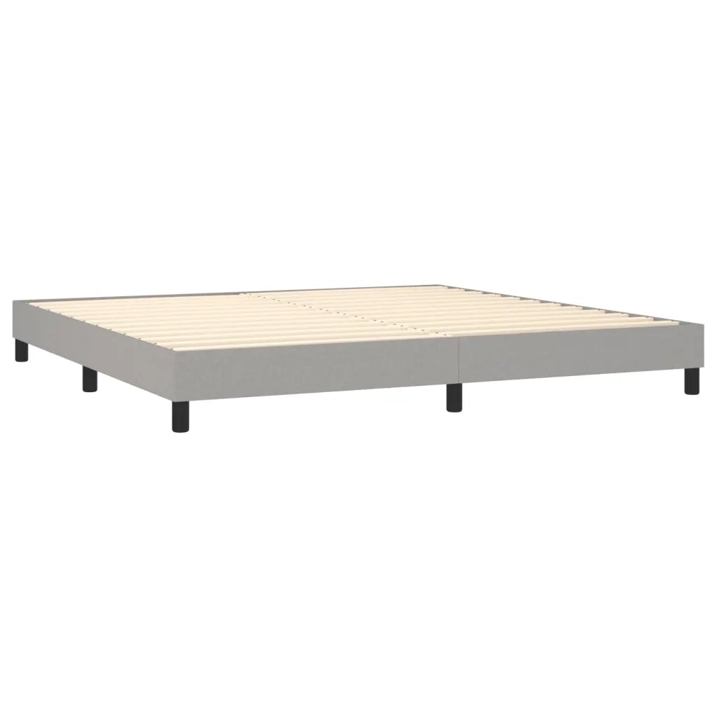 Letto a Molle Materasso e LED Grigio Chiaro 200x200 cm Tessuto 3133341