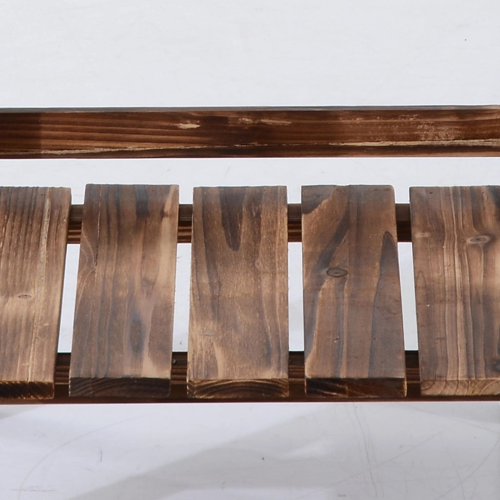 EasyComfort Portapiante Pieghevole Portavasi in Legno di Abete con 3 Livelli Scaffale da Esterno per Piante Portafiori 80x37x93cm