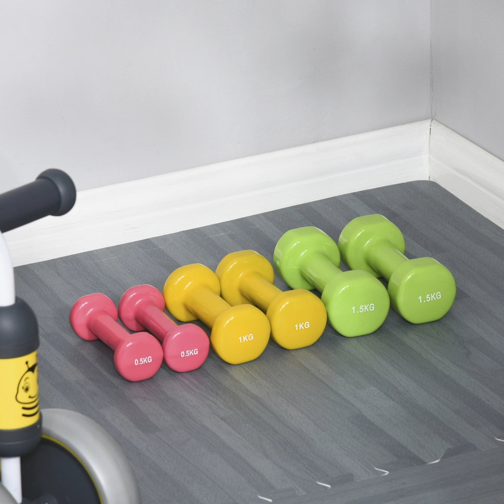 Set manubri pesi con valigetta ¨C Minimal ¨C 0.5kg 1kg 1.5kg in acciaio e PU