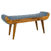 Sgabello in pelle blu 125x51x38h