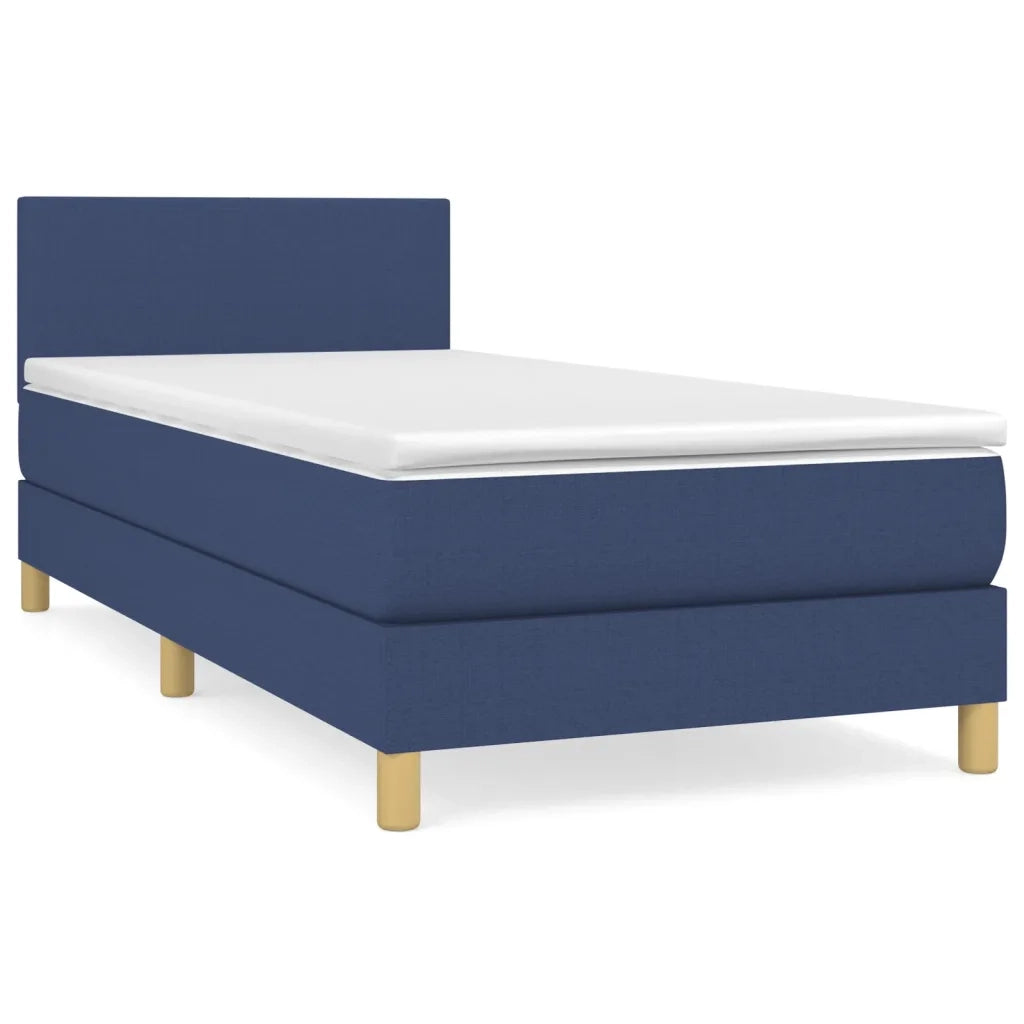 Giroletto a Molle con Materasso-Struttura Letto Blu 90x200 cm inTessuto 662799