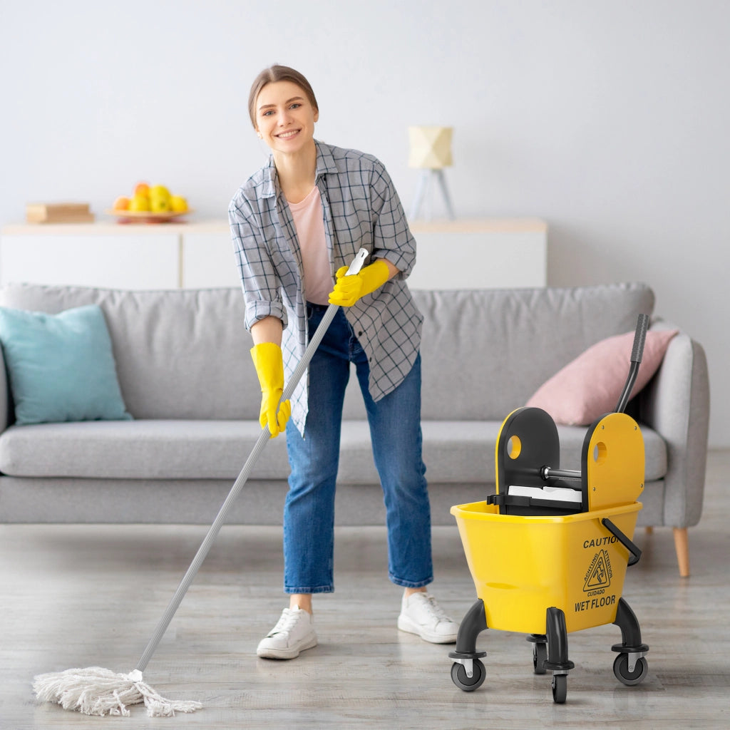 Secchio per Mop con Ruote e Strizzatore Staccabile 26 Litri ¨C Minimal ¨C Giallo