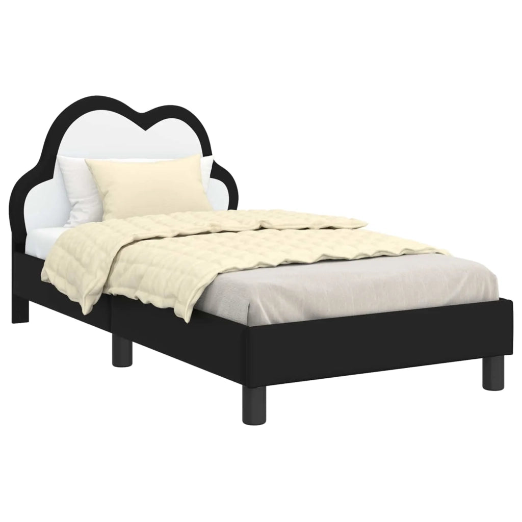 Struttura letto bambini con testata-Giroletto per bambini Nero 80 x 160 cm PU