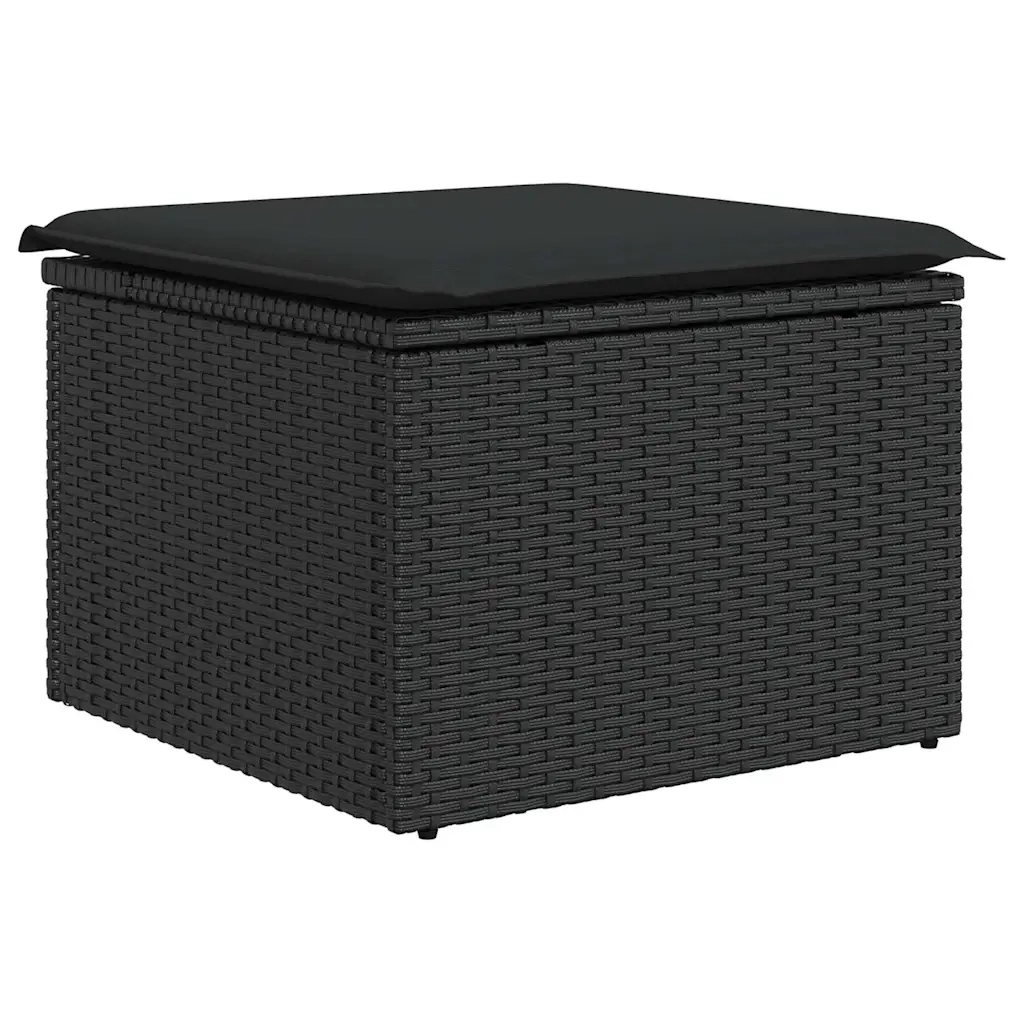 Set Divani da Giardino 9 pz con Cuscini Nero in Polyrattan 3327184