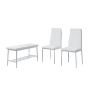 Vicco Panca e sedia Bianco 85 x 46.5 cm Set da 3 pezzi
