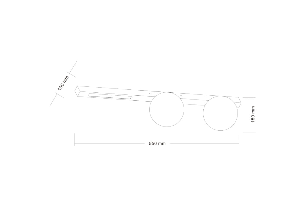 Plafoniera moderna nera 2xG9+LED 6W LUND Zuma Line