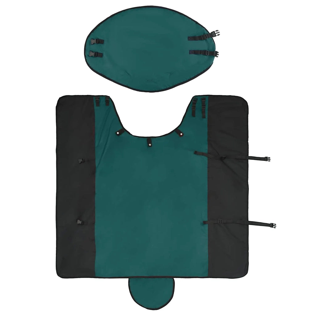 Coperta per Cavalli Verde Scuro e Nero 155 cm Poliestere 42013145