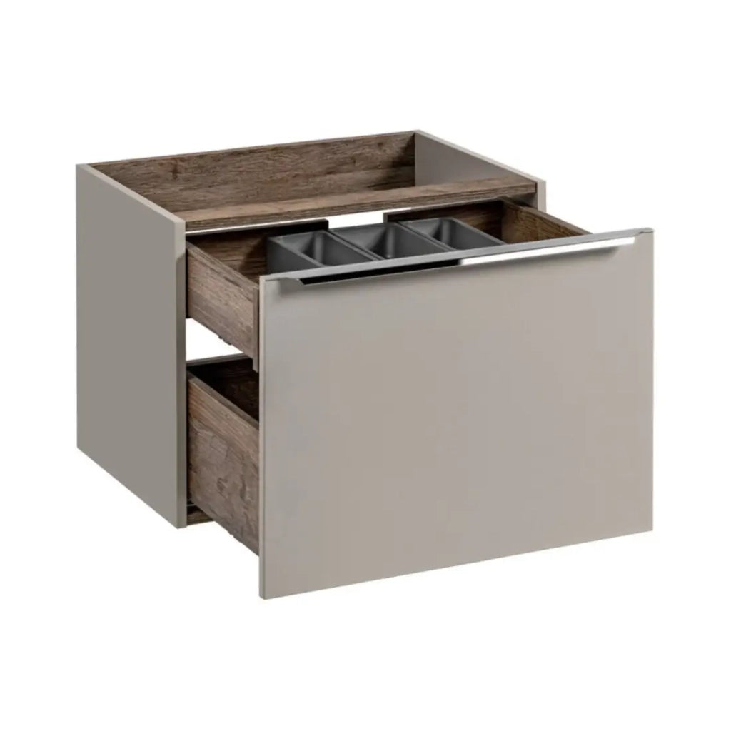 Mobile sottolavabo VANTA taupe 60 cm – modello sospeso con 2 cassetti