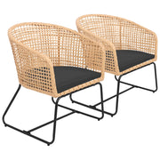 Set di 2 poltrone in rattan sintetico con cuscini RINA