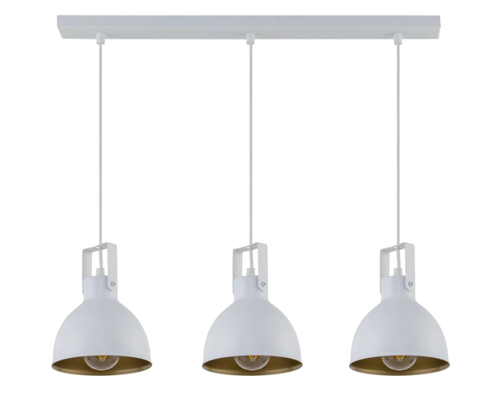 Lampada a sospensione Mars bianca oro loft 3xE27 Sigma