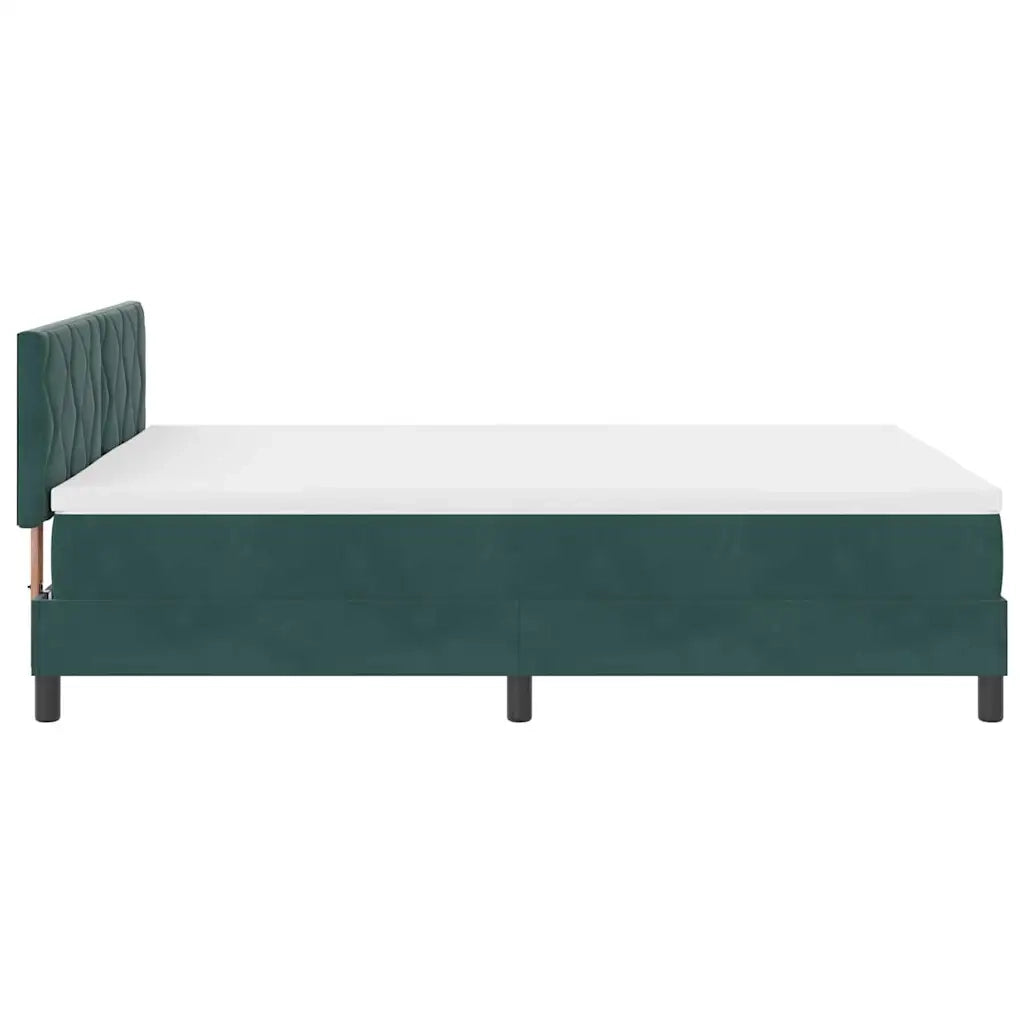Letto a molle con testiera Verde Scuro 140 x 200 cm Velluto 3339245