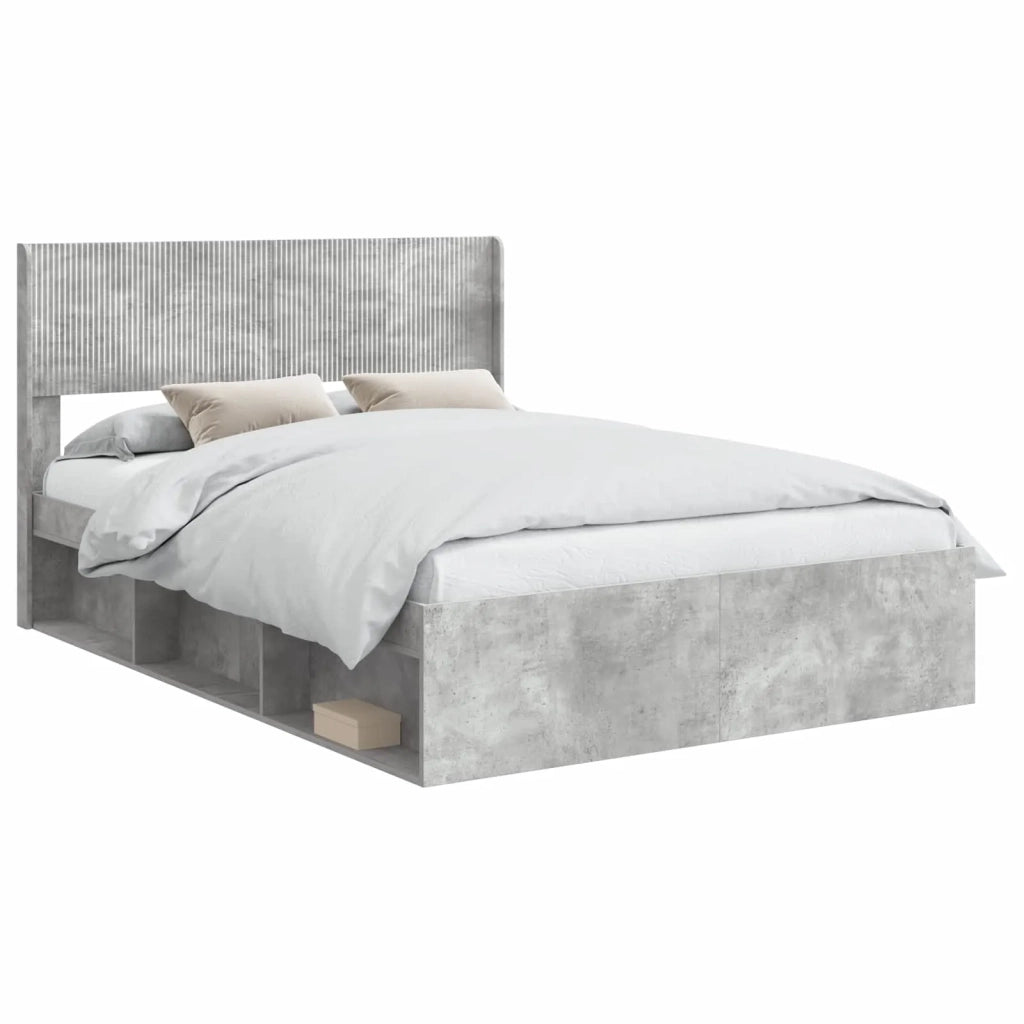 Struttura del letto con stoccaggio e testata Grigio Cemento 3414222