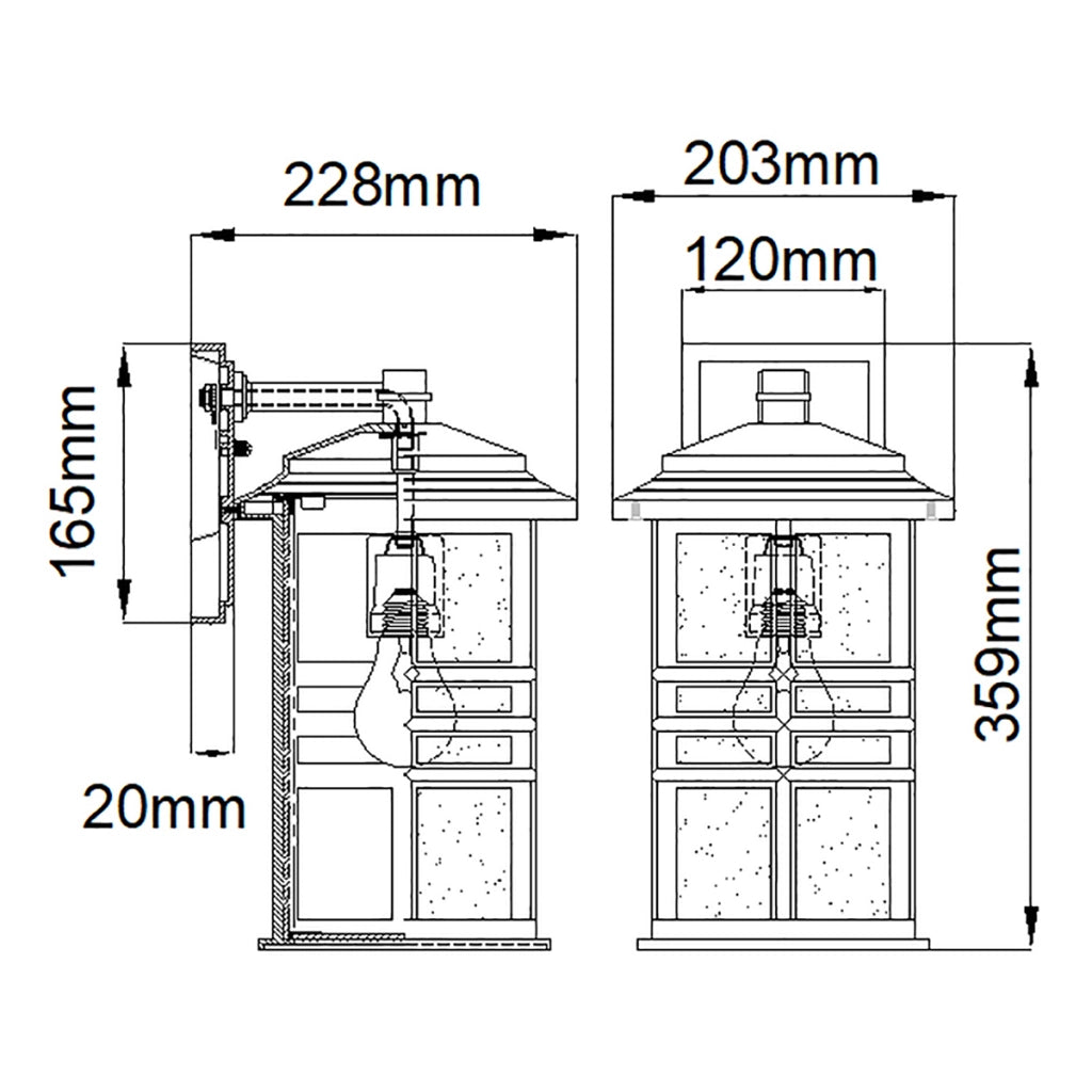 Applique esterna bianca E27 60W Beacon Square Kichler
