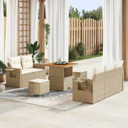 Set Divano da Giardino 10 pcs Beige e Crema polyrattan