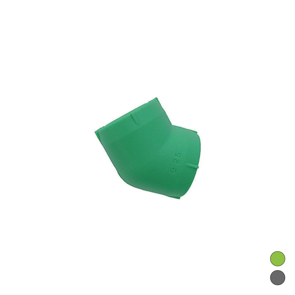 GOMITO LISCIO 45  ° IN POLIPROPILENE- Diam. 20 Grigio- DH- pezzi 1