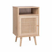 Comodino scandinavo in vimini, marrone naturale