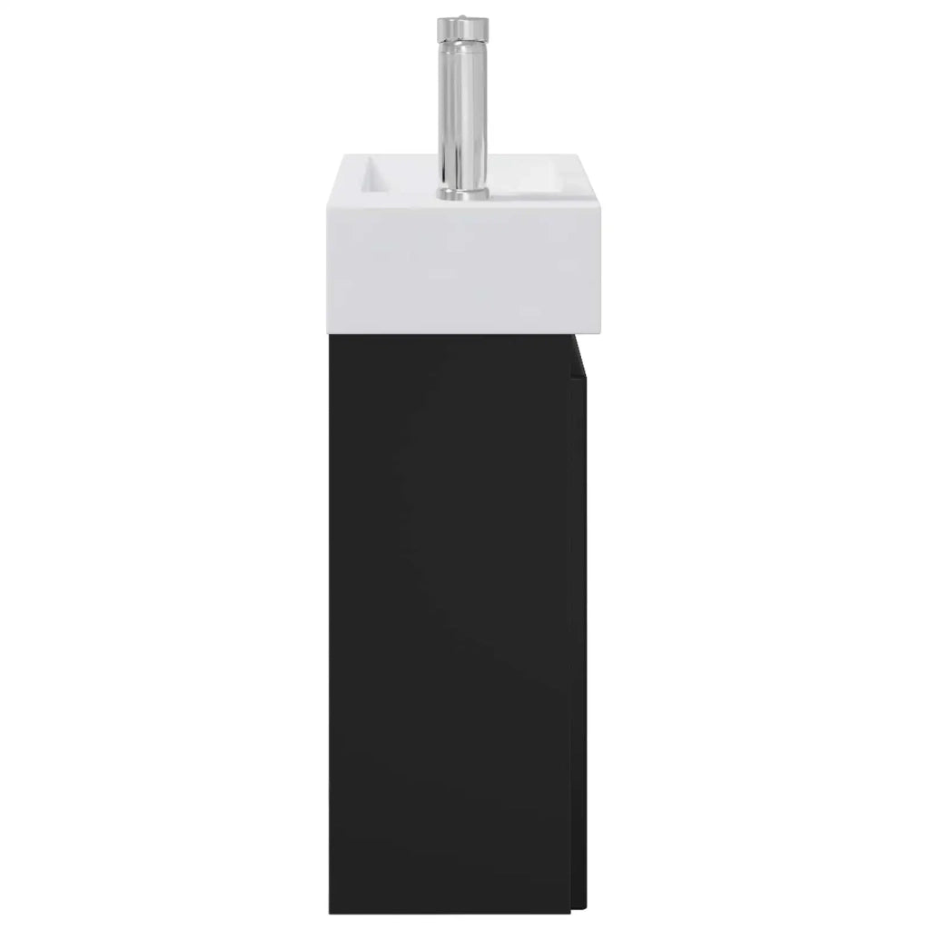 Mobile bagno con rubinetto Nero 45,5 x 25,5 x 84 cm 889482