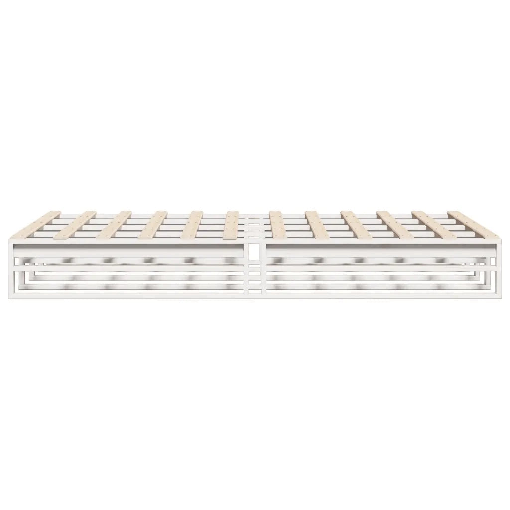Letto senza Materasso-Struttura Letto Bianco 160x200 cm Legno Massello di Pino 152325
