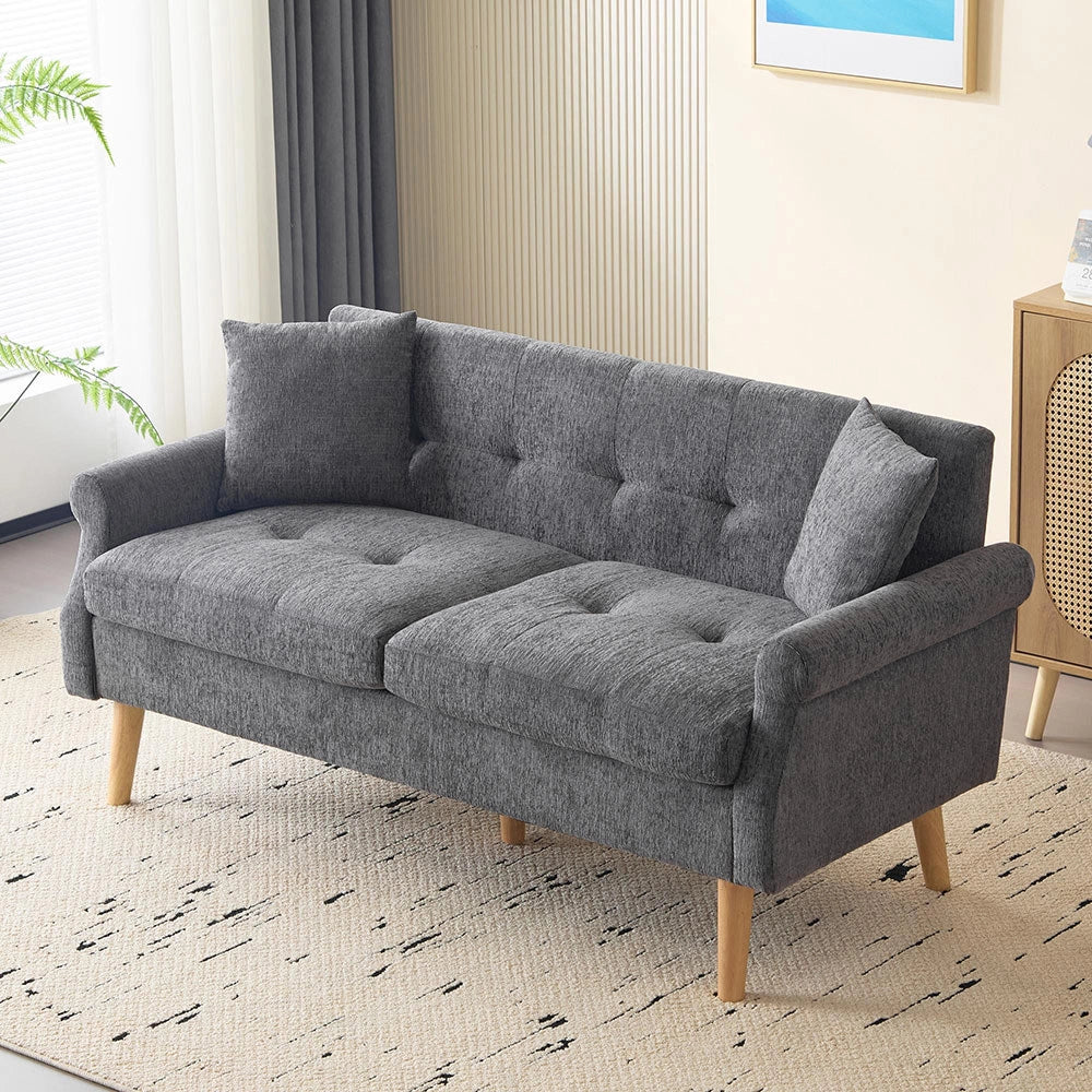 Divano 2 posti - Xylo - tessuto chenille con cuscini spessi design moderno