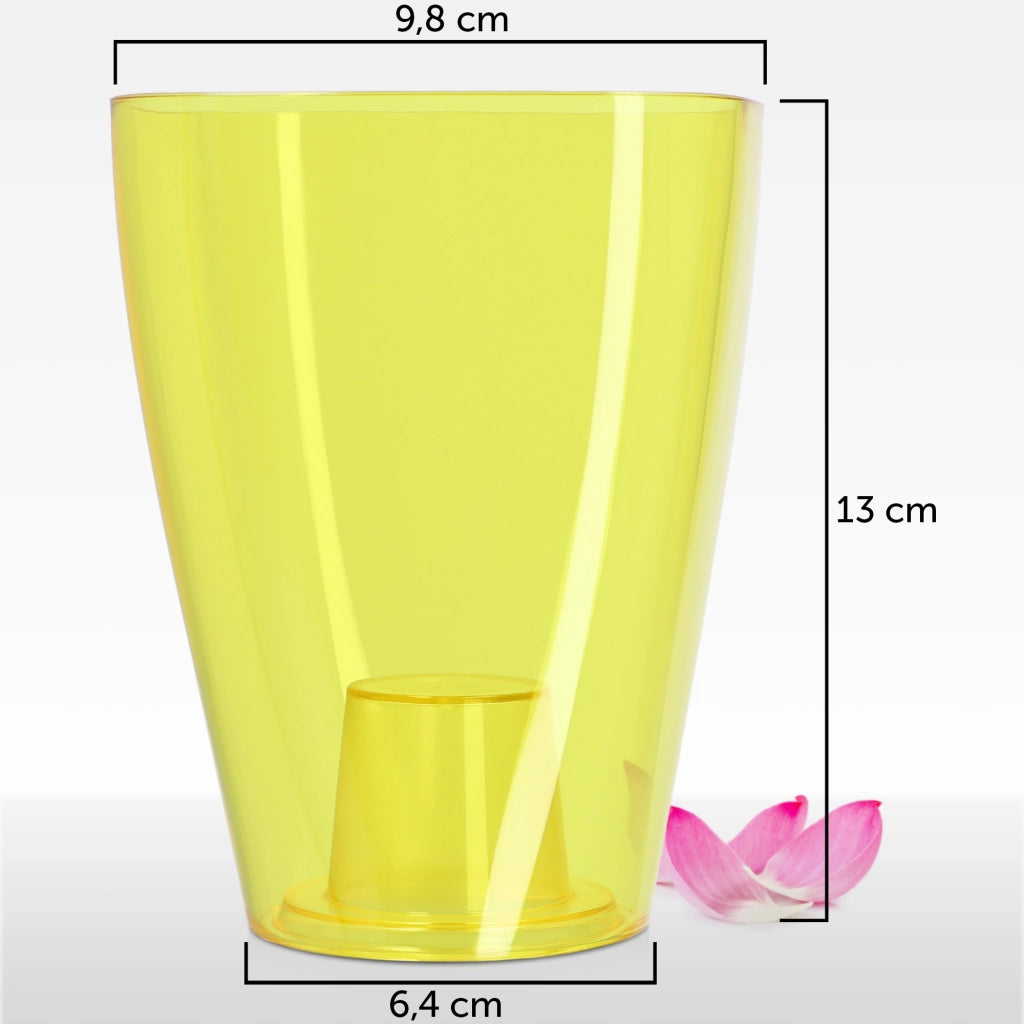 Copertura per vaso da fiori KADAX per orchidee, supporto per fiori, piante in plastica, giallo, tinta unita, 9 cm