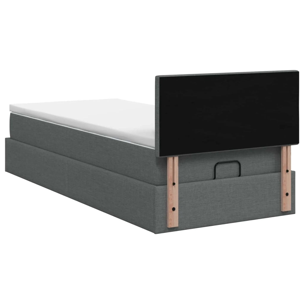 Letto Ottomano con Materasso e LED Grigio Scuro 80 x 200 cm 3456947