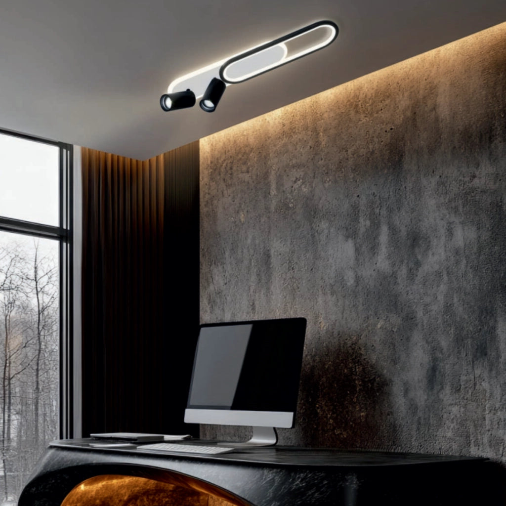 Plafoniera Parma nera 2xGU10 + LED CCT 18W Prestige