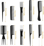Set di pettini per capelli da barbiere da 10 pezzi