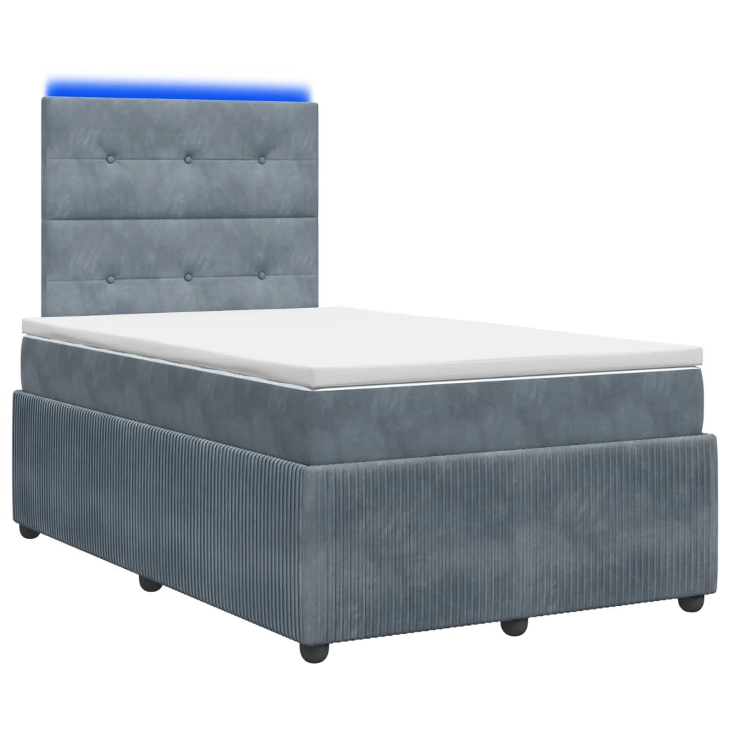 Letto Box Spring LED con Materasso Grigio Scuro 120 x 200 cm 3456048