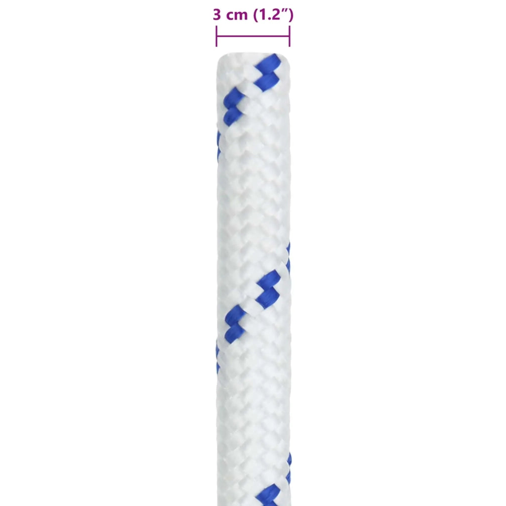 Corda | Fune da Barca 25 m 3 Bianco e Blu PP