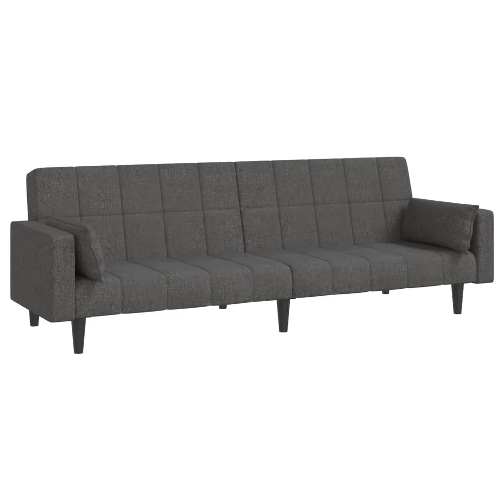 Divano letto | Sof¨¤ letto | Letto singolo a 2 Posti con 2 Cuscini Grigio Scuro in Tessuto