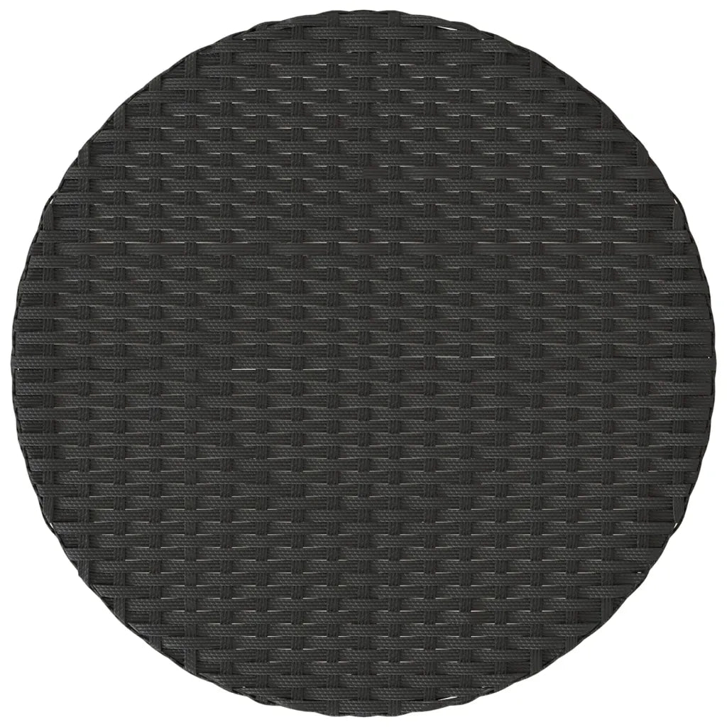 Set da Bistrò 3 pz con Cuscini Nero in Polyrattan 365201