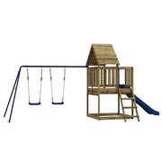 Area giochi all'aperto con altalene scivolo e robuste strutture per arrampicarsi giochi da giardino 564 x 235 x 228 cm legno di pino impregnato 02_0004819
