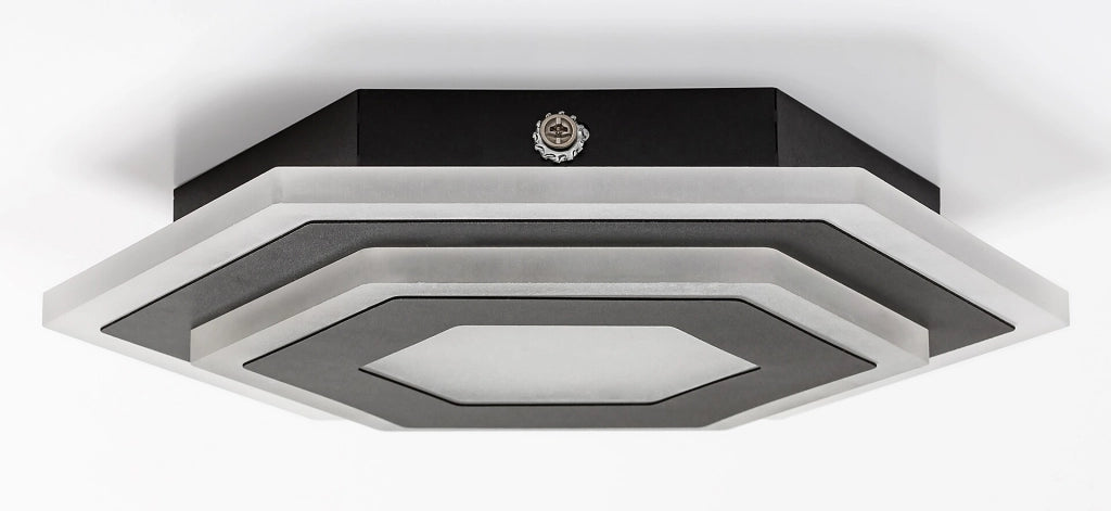 Plafoniera LED Rabalux Bitsi esagonale nera 23W 27cm
