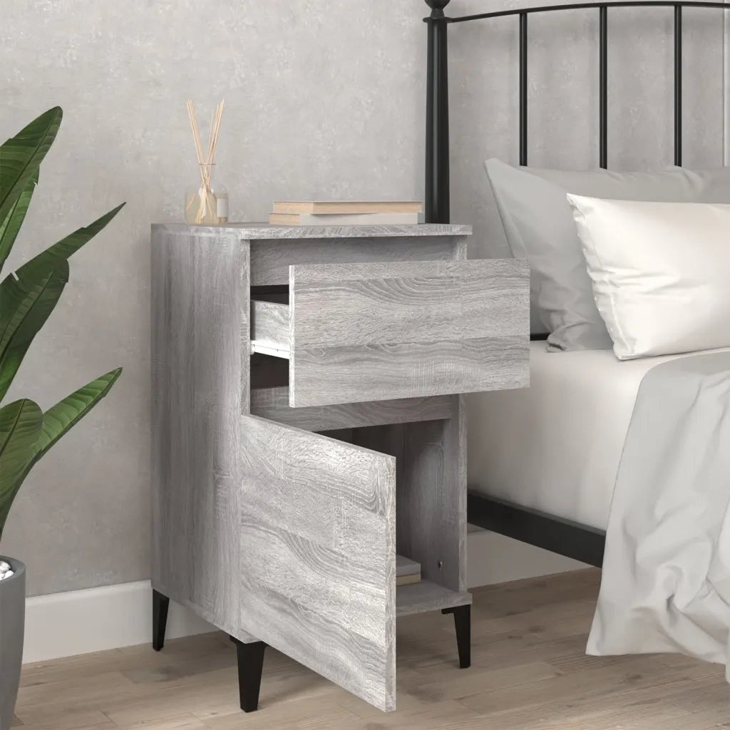 Comodino | Armadio da Notte | Mobiletto da notte Grigio Sonoma 40x35x70 cm