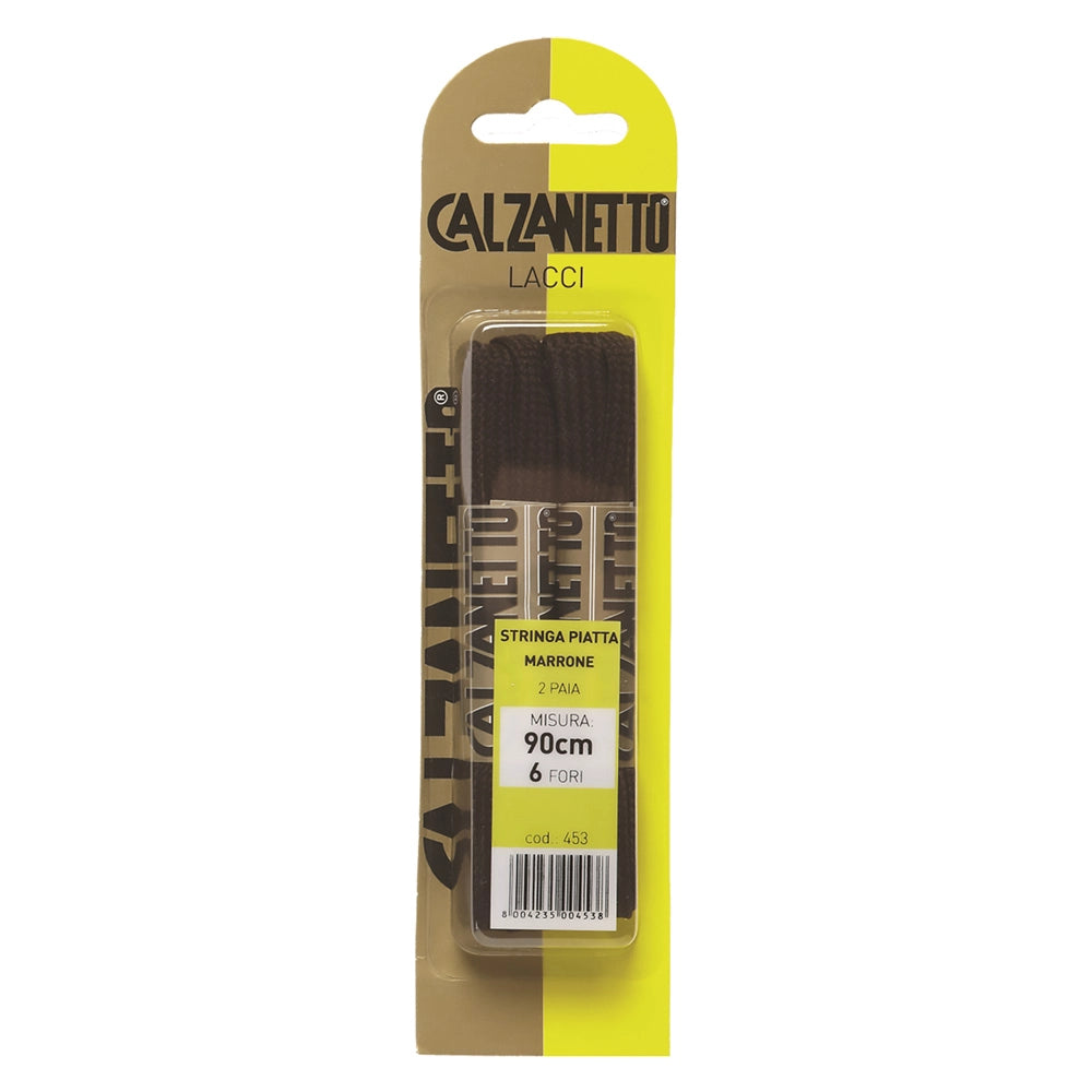 LACCI PIATTI cm. 110 bianchi - blister 1 paio  - EBANO