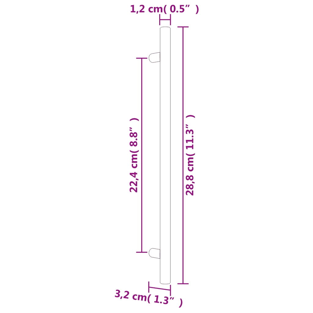 Maniglie per Mobili 20 pz Argento 224 mm in Acciaio Inox