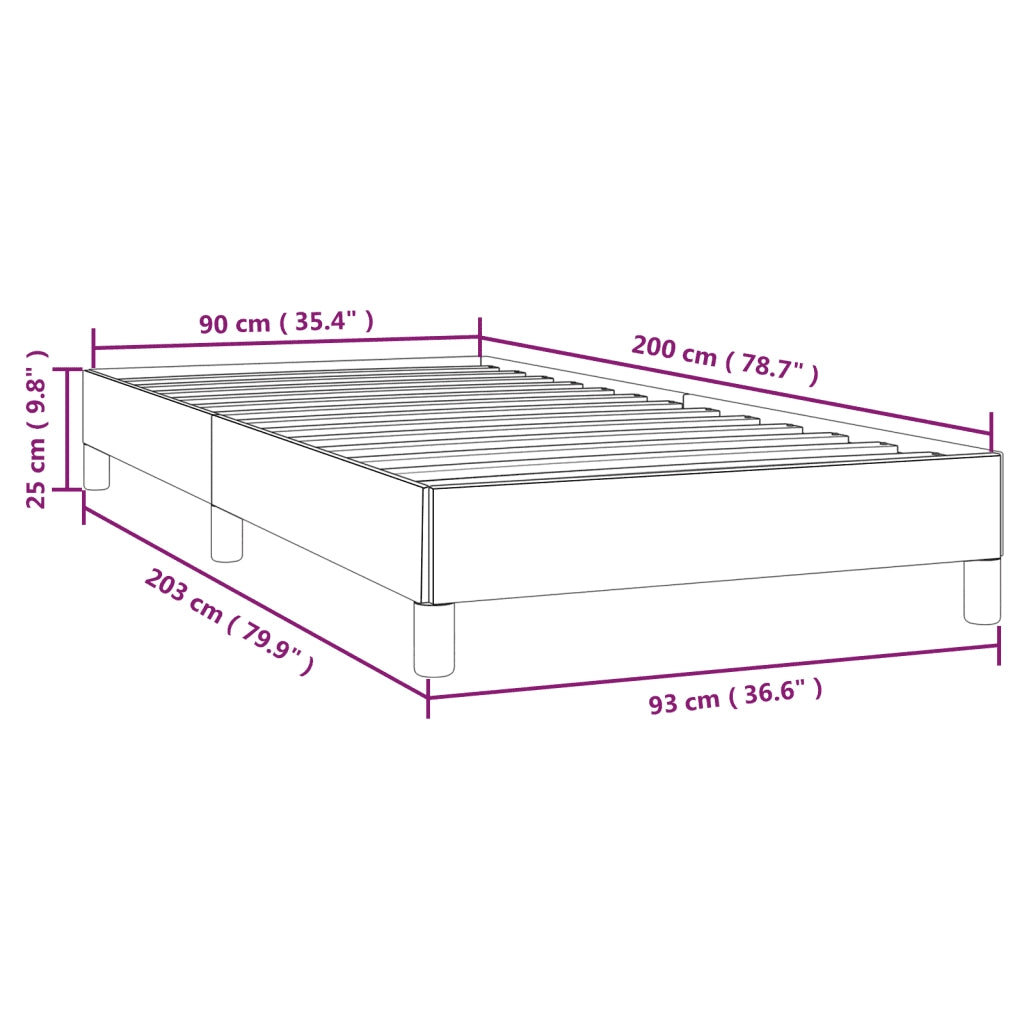 Letto singolo | Letto per adulti | Giroletto senza Materasso Tortora 90x200 cm Tessuto