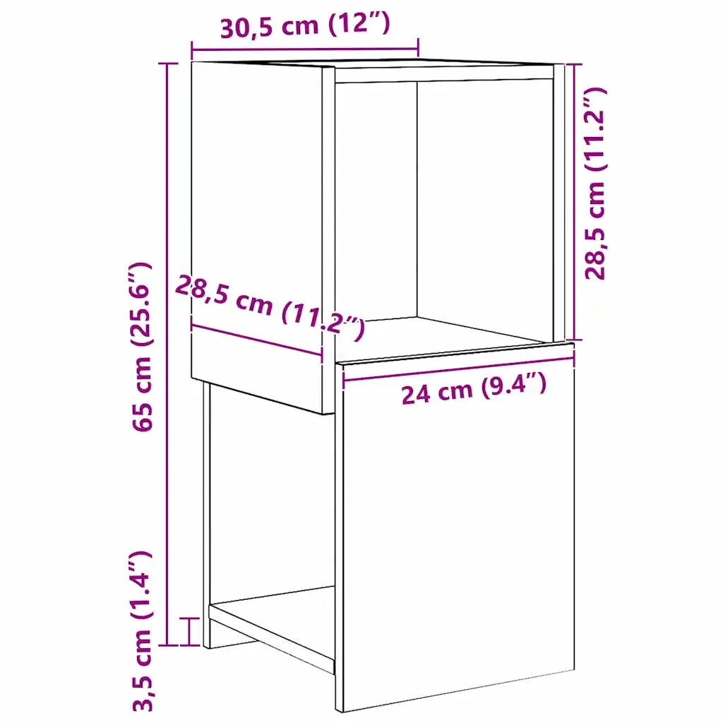 Mobile angolare 30,5x30x65cm Legno ingegnerizzato 889844