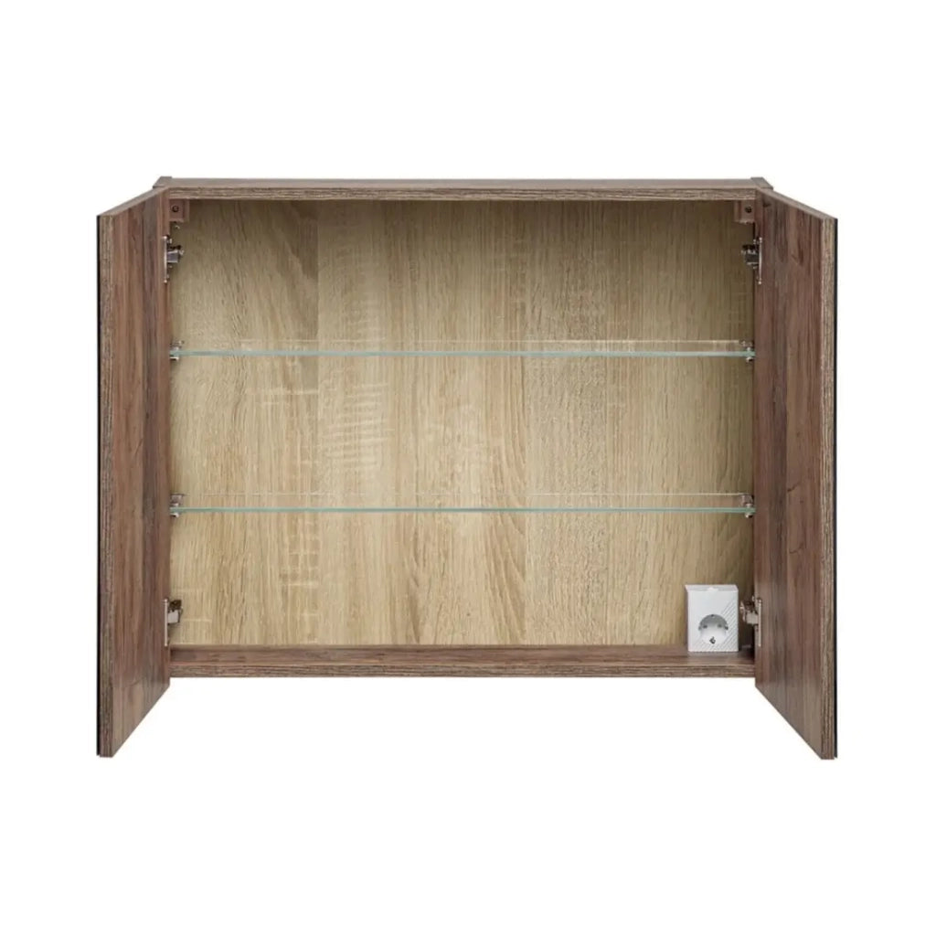 Mobile da parete VANTA in quercia scura 80cm – Modulo con porta a specchio