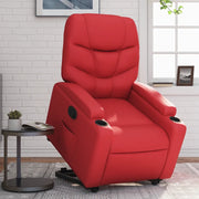 Poltrona Alzapersona Reclinabile Rosso in Similpelle 3204663