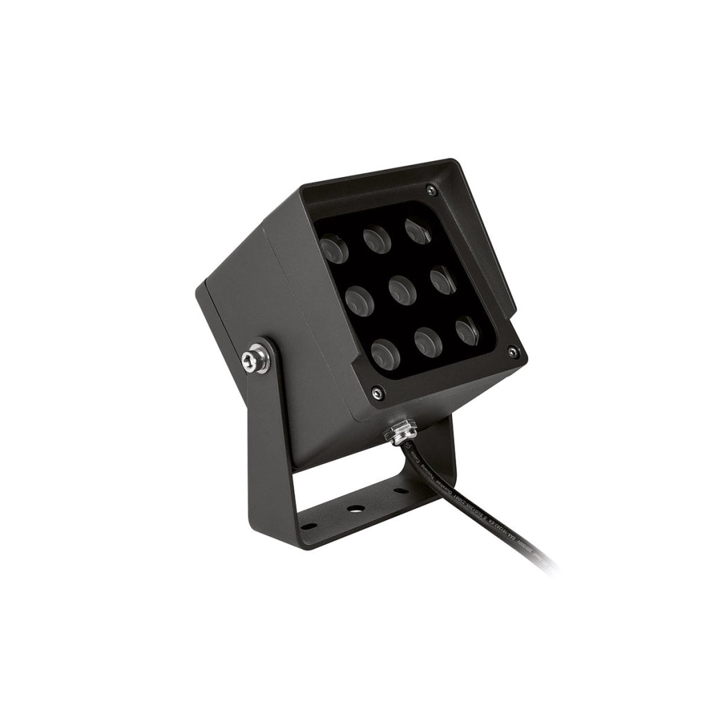 Proiettore LED GES2231 18W Grigio Antracite con Staffa IP65, Temperatura Luce Selezionabile 3000K/4000K/6500K - Gea Luce