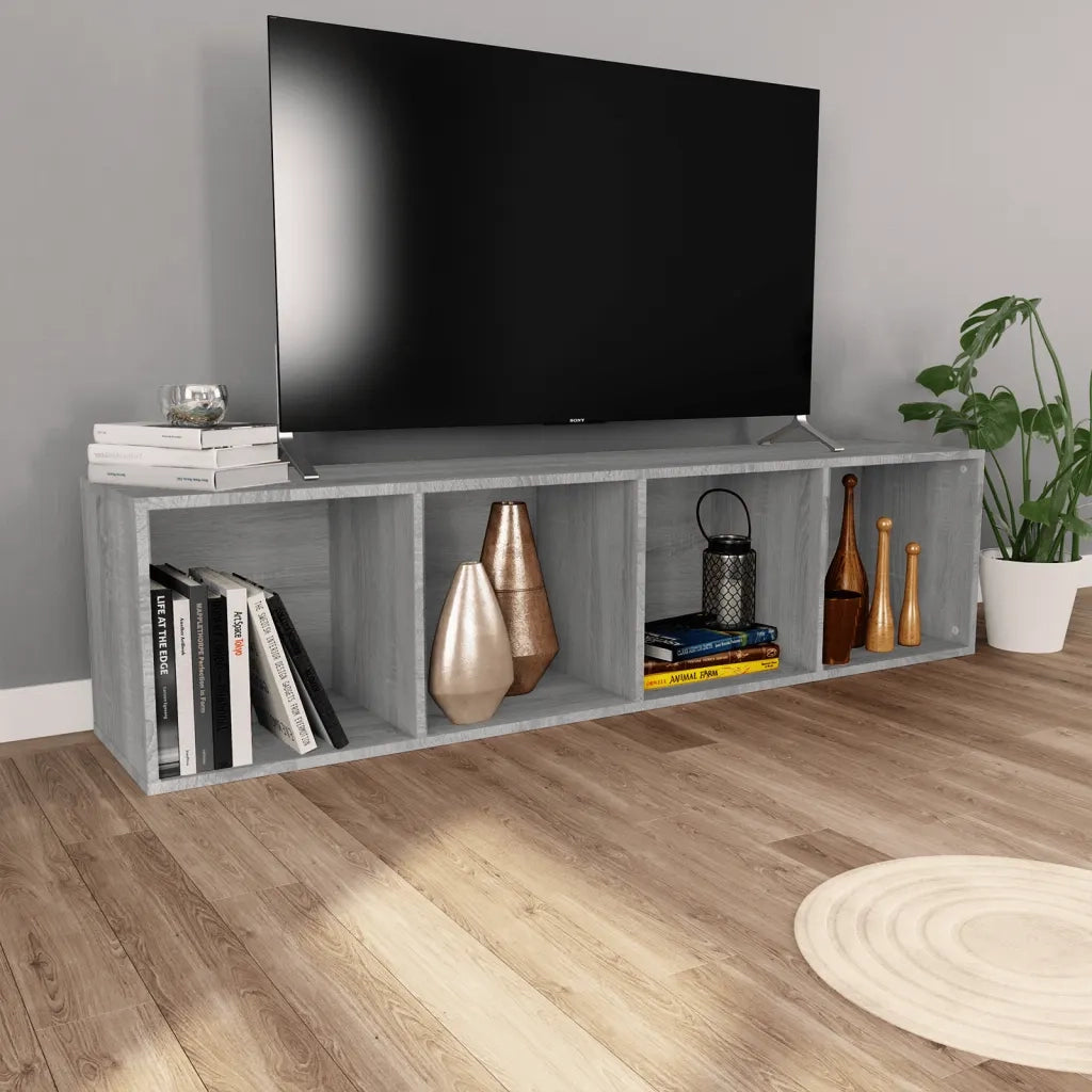 Libreria-Mobile TV Grigio Sonoma 36x30x143 cm Legno Multistrato
