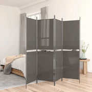 Divisorio Ambienti | Divider per stanze | Paravento a 4 Pannelli Antracite 200x220 cm Tessuto