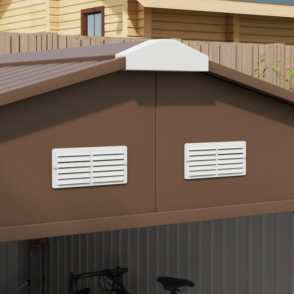 Capanno da giardino in vendita; 340 x 386 x 200 cm; con piastra di base; capanno per attrezzi; capanno da giardino; capanno da giardino; metallo; giallo