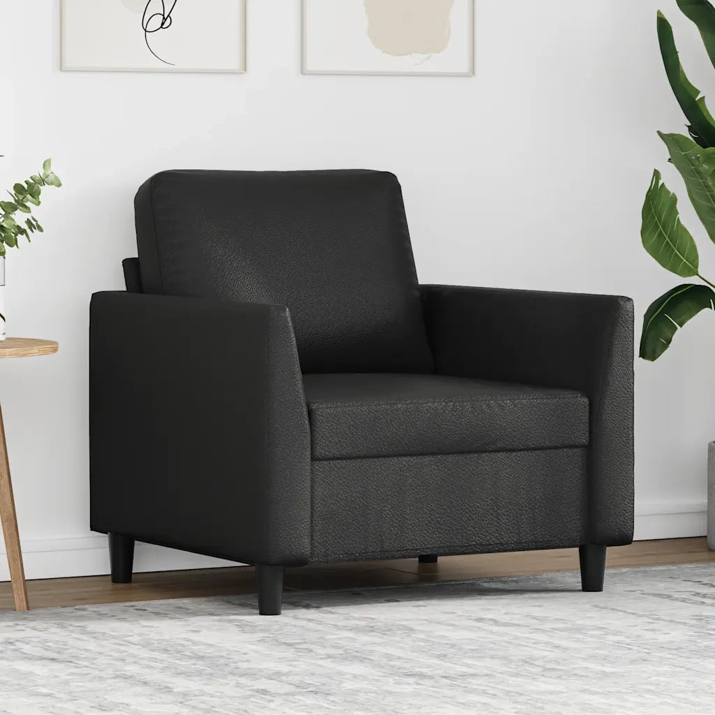 Poltrona | Sedia Relax Nera 60 cm in Similpelle