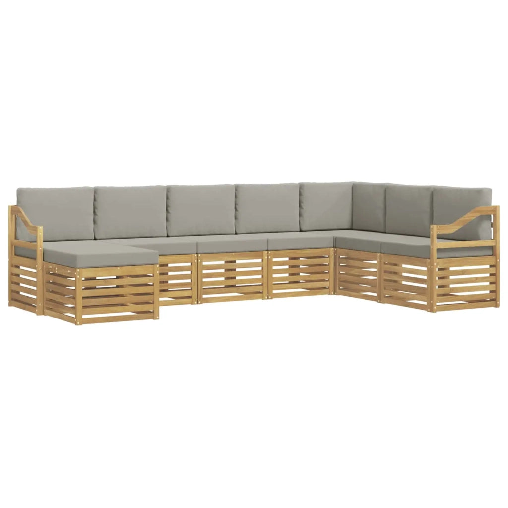 Set di divani da esterno 8 pcs Bianco e Grigio Chiaro 3392331