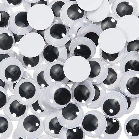 Occhi in PVC autoadesivi neri e bianchi 30 mm - 40 pezzi per Scrapbooking e artigianato