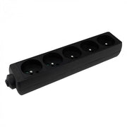 Multipresa 5 prese con terra nera senza cavo Ecolight