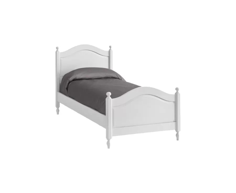 Letto singolo classico shabby bianco 100x212x112 (6072) - Mobili 2G