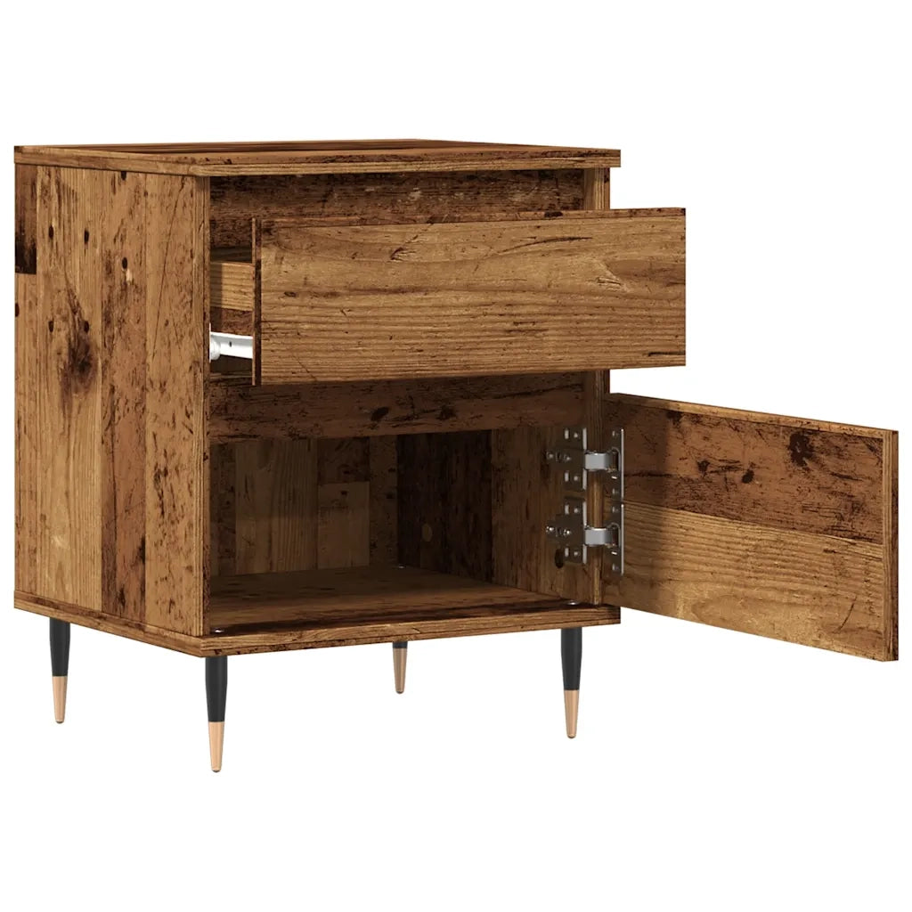 Comodini 2pz Legno Antico 40x35x50 cm in Legno Multistrato 857397